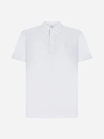 Burberry Eddie Cotton Polo Shirt In White