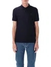 Burberry Logo Embroidered Straight Hem Cotton Polo Shirt In Black