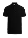 Burberry Logo Embroidered Straight Hem Cotton Polo Shirt In Black