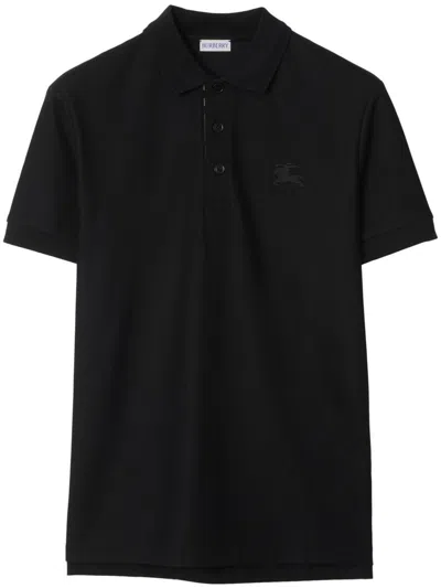 Burberry Eddie Short-sleeved Polo Shirt In Black