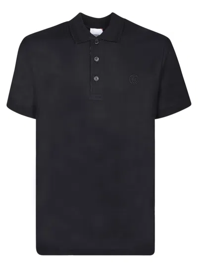 Burberry Eddie Tb Black Polo Shirt