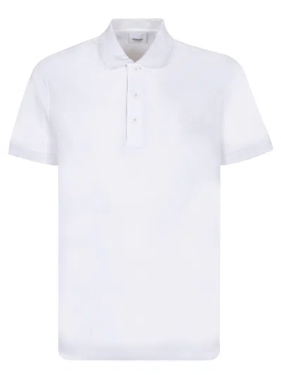 BURBERRY EDDIE TB WHITE POLO SHIRT
