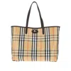 Burberry Tote Highlands M Camel Cuadros In Brown