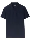 Burberry Embroidered Logo Polo Shirt In Blue
