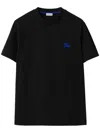 Burberry Blue T-shirt With Eks Logo Embroidered On The Front In Cotton Man In Black