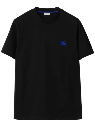 Burberry Classic Black T-shirt With Subtle Embroidered Logo