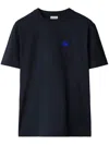 Burberry Blue T-shirt With Eks Logo Embroidered On The Front In Cotton Man In Blue
