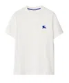 Burberry Mens Salt Ekd-embroidered Short-sleeve Cotton-jersey T-shirt In White