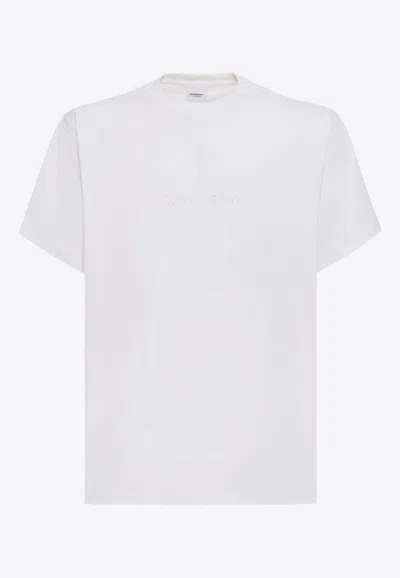 Burberry Gothic Logo Cotton T-shirt In White