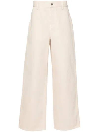 Burberry Edk-embroidered Jeans In Neutrals