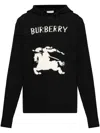 Burberry Cotton Sweater With Ekd Embroidery In Black
