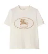 Burberry T-shirt In Cotone Con Knight Stamp In White