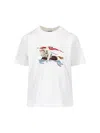 Burberry Graphic Print Crew Neck Short Sleeve Top In White