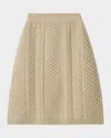 Burberry Eileen Wool-cashmere Aran Knit Skirt In Neutral