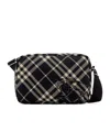 Burberry Ekd-appliqué Checked Crossbody Bag In Black