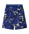 Burberry Ekd-appliqué Leaf-print Shorts In Blue