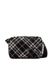 Burberry Ekd-appliqué Checked Crossbody Bag In Black
