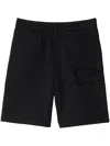 Burberry Ekd-appliqué Cotton Shorts In 黑色
