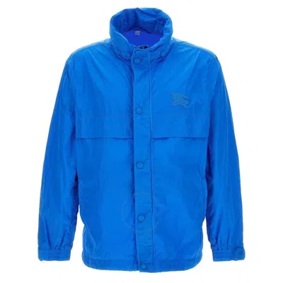 Burberry Ekd Applique Nylon Lightweight Jacket In Blue