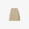 Burberry Ekd Aran Knit Wool Skirt In Brown