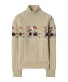 Burberry Ekd Aran Knit Wool Sweater In Brown