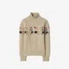 Burberry Ekd Aran Knit Wool Sweater In Brown