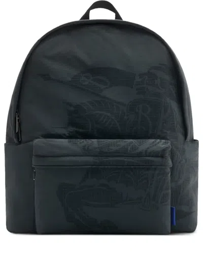 Burberry Ekd Backpack In Blue