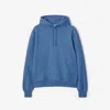 Burberry Ekd Badge Cotton Hoodie In Pool
