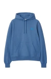 Burberry Ekd Badge Cotton Hoodie In Pool