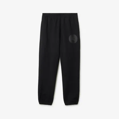 Burberry Ekd Badge Cotton Jogg In Black