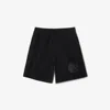 Burberry Ekd Badge Cotton Shorts In Black