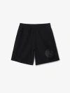 Burberry Ekd Badge Cotton Shorts In Black