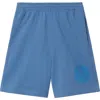 Burberry Ekd-badge Cotton Shorts In Pool