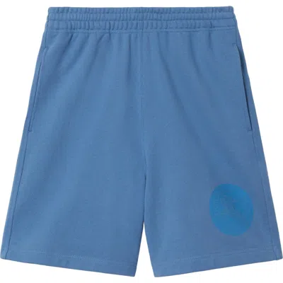 Burberry Ekd-badge Cotton Shorts In Pool
