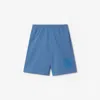 Burberry Ekd-badge Cotton Shorts In Pool