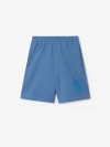 Burberry Ekd-badge Cotton Shorts In Pool