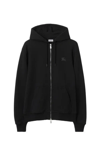 BURBERRY BURBERRY EKD BADGE COTTON ZIP HOODIE