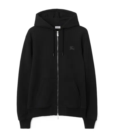 BURBERRY BURBERRY EKD MOTIF ZIP-UP DRAWSTRING HOODIE
