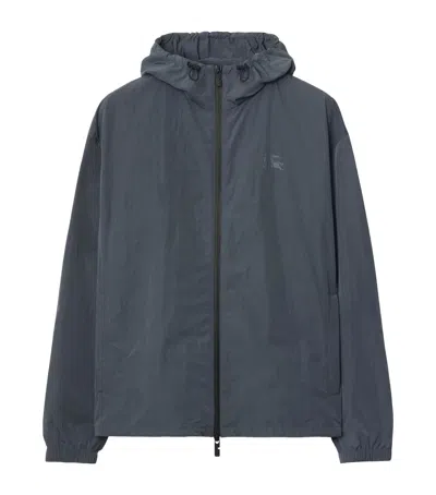 Burberry Ekd Badge Hooded Jacket In Gray
