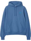 Burberry Ekd Badge Cotton Hoodie In ブルー
