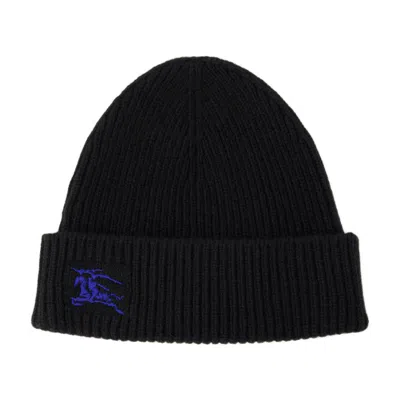 Burberry Ribbed Cashmere Beanie In Black
