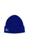Burberry Electric Blue Cashmere Beanie Hat In Blue