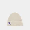 Burberry Ekd Beanie Hat In White