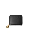 Burberry Ekd Bell-charm Leather Wallet In Black