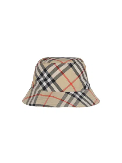 Burberry "ekd" Bucket Hat – Beige Check In Neutrals
