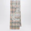 Burberry Ekd  Check Scarf In Wool And Silk In Sand