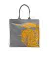 Burberry Small Ekd Canvas Tote Bag In Gray