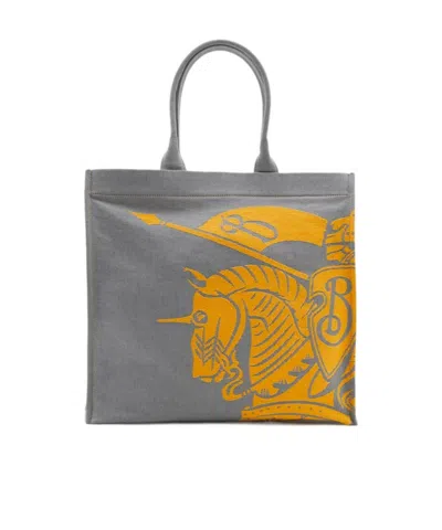 Burberry Medium Ekd Tote Bag In Gray
