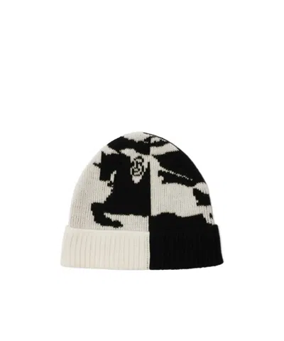 Burberry Ekd Cashmere Blend Beanie In Black