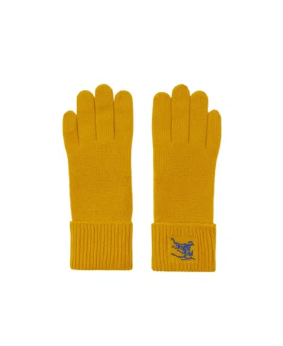 Burberry Ekd Cashmere-blend Gloves In Yellow